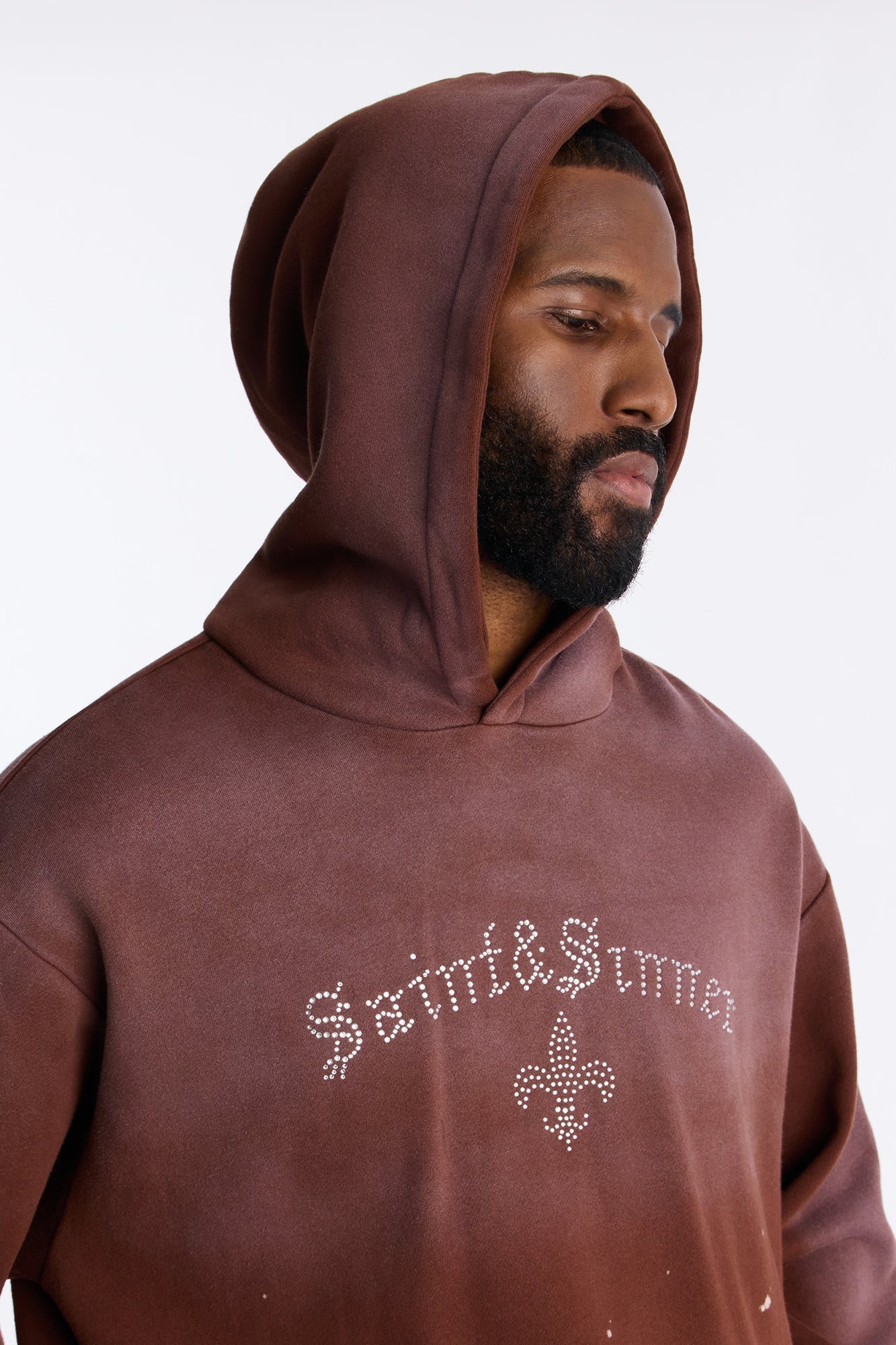 Saints And Sinners Distressed Hoodie - Brown - image 4