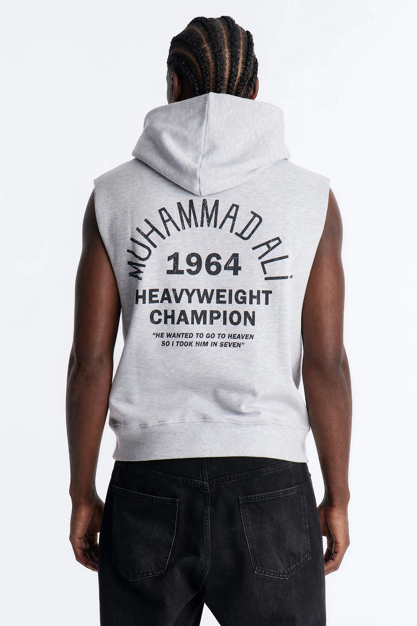 Muhammad Ali Muscle Hoodie - Heather Grey - image 4