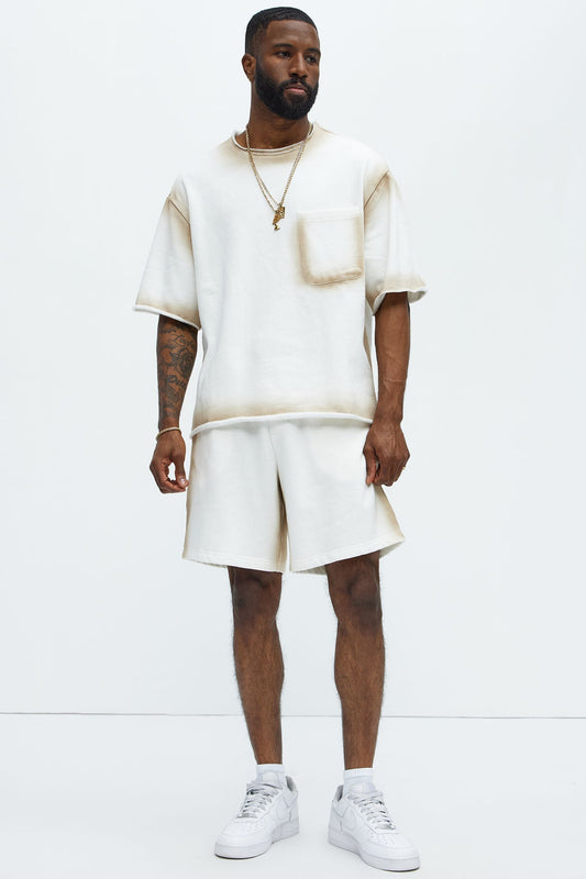 Tyson Blurred Lines Relaxed Fleece Tee - Cream - image 2