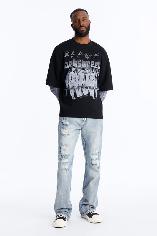 Backstreet Boys Larger Than Life Oversized Fleece Twofer - Black Wash - image 2