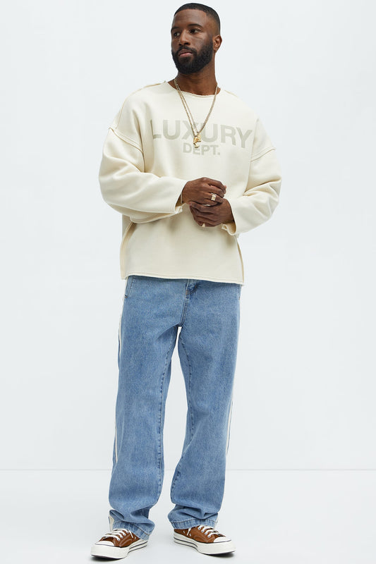 Tyson Luxury Dept Frayed Oversized Sweatshirt - Cream - image 2