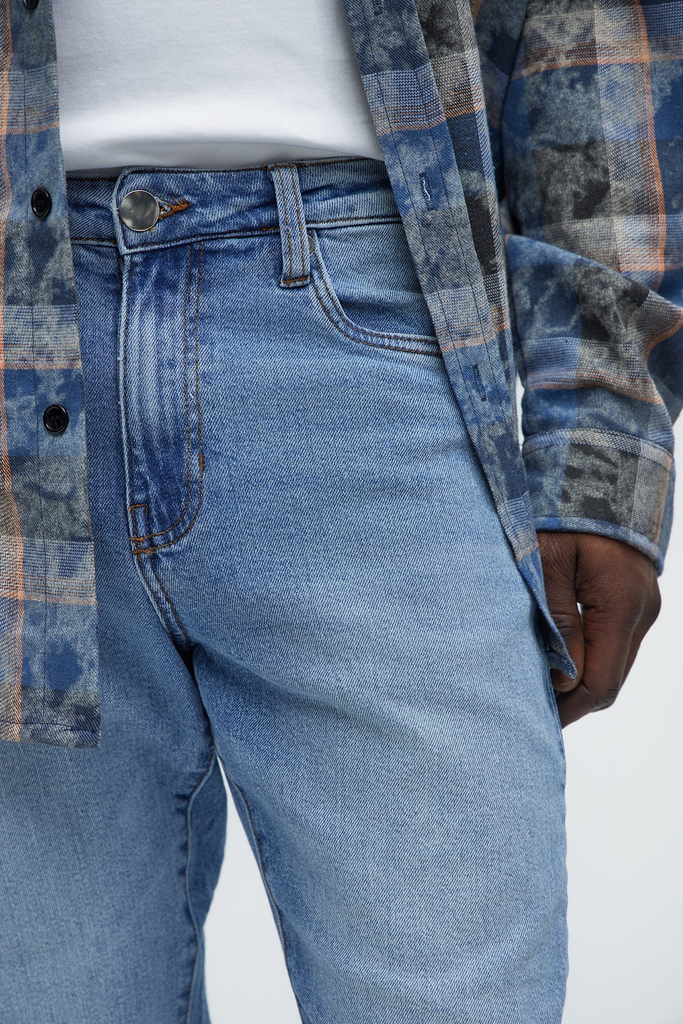 Cornell Distressed Slim Jeans - Light Wash - image 4