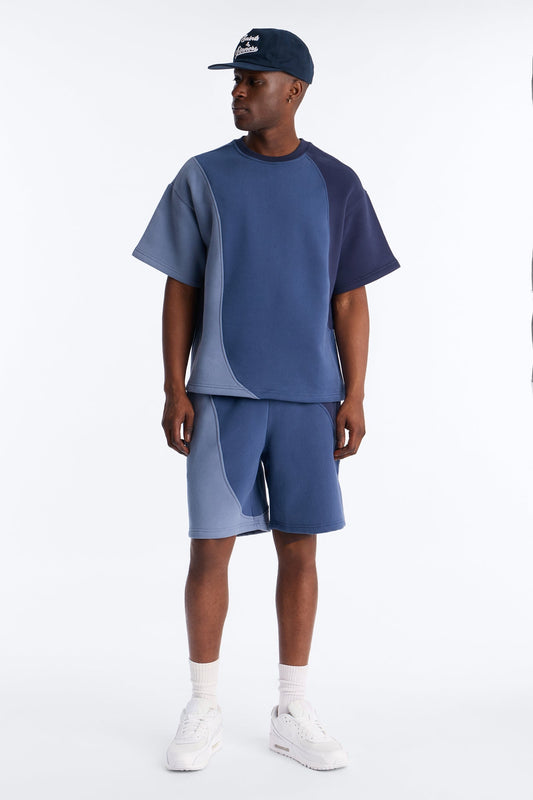 Oversized Neapolitan Paneled Sweatshirt - Blue/combo - image 2