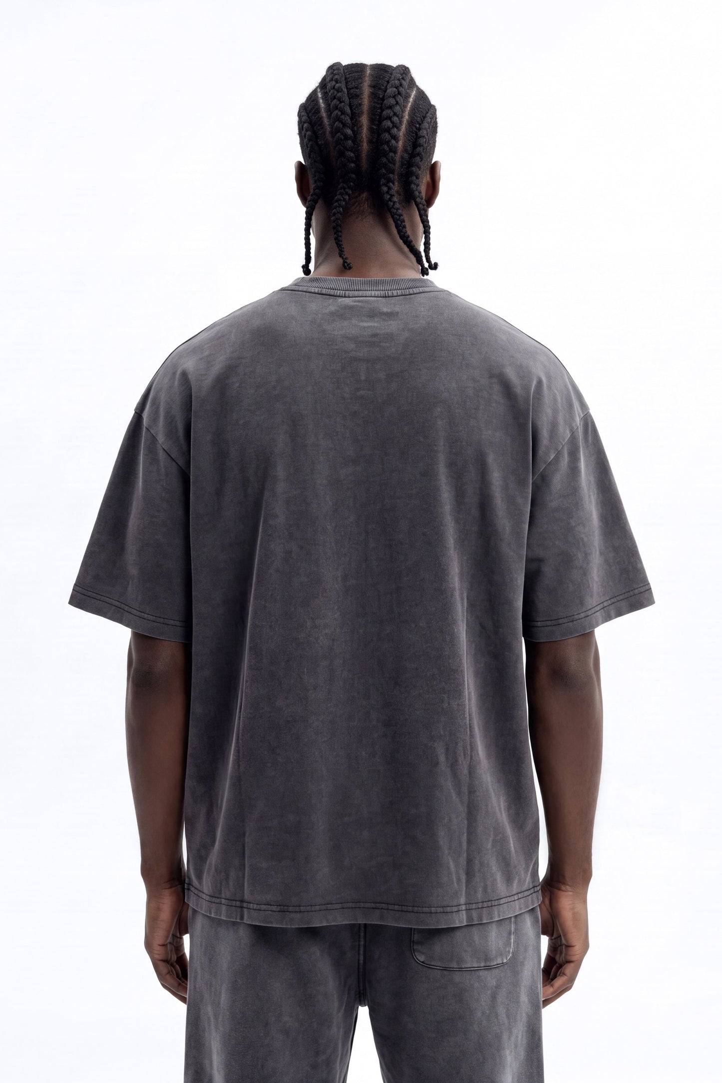 Soft Touch Washed Interlock Oversized Tee - Black Wash - image 3