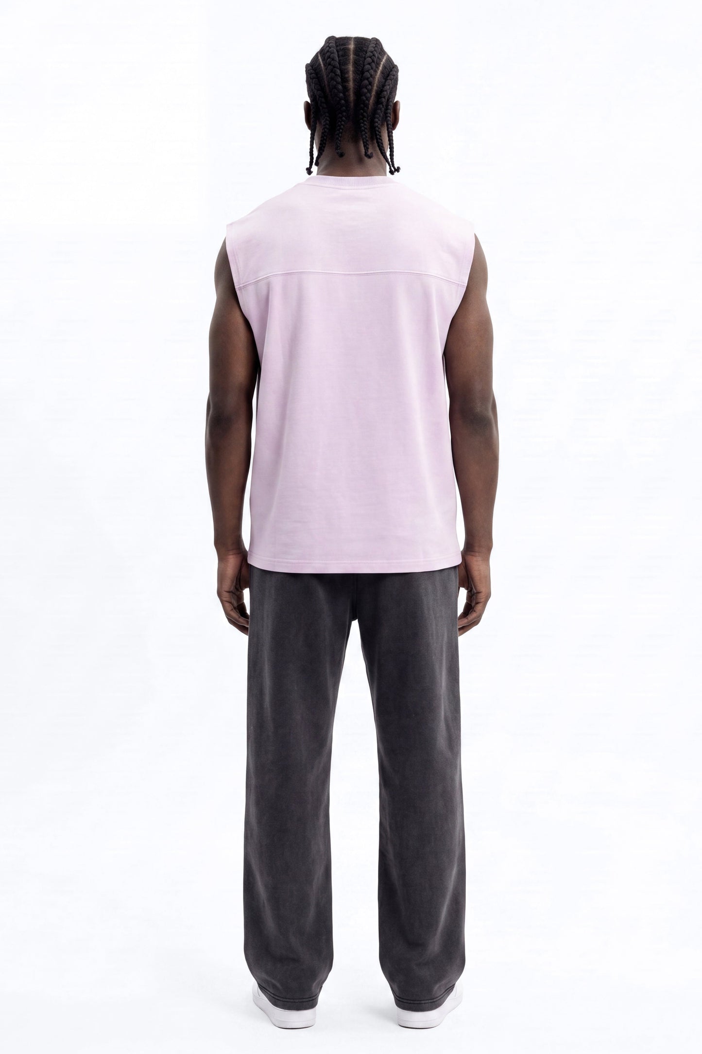 Soft Touch Washed Interlock Oversized Muscle Tee - Purple - image 4