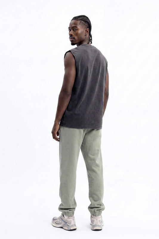 Soft Touch Washed Interlock Oversized Muscle Tee - Black Wash - image 2