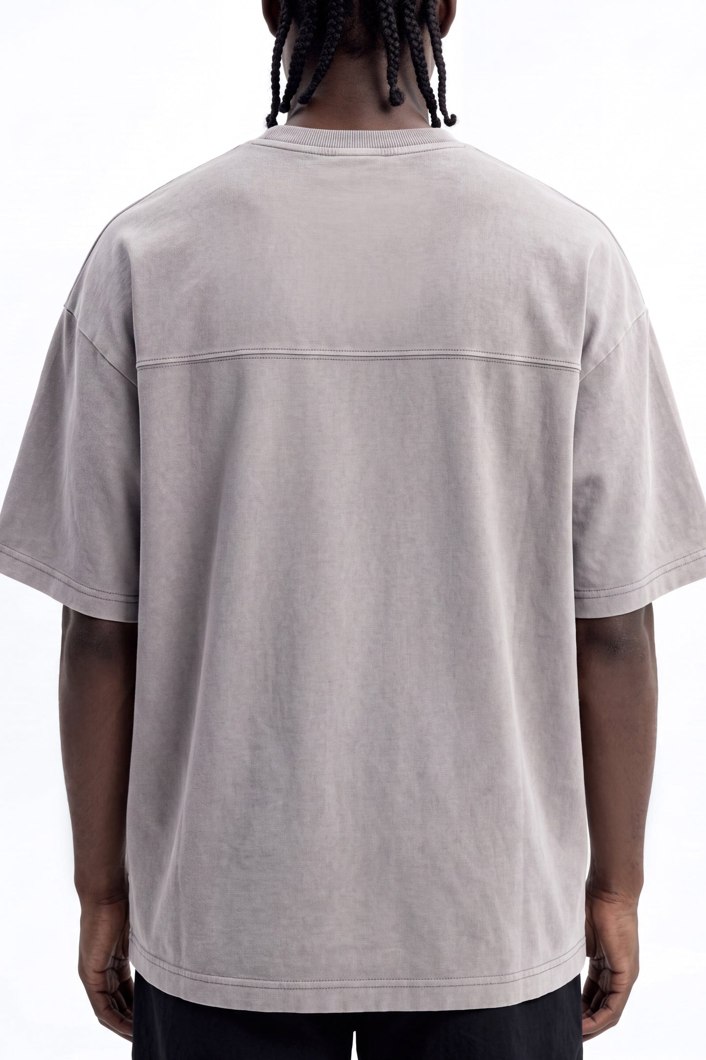 Soft Touch Washed Interlock Oversized Tee - Grey - image 3