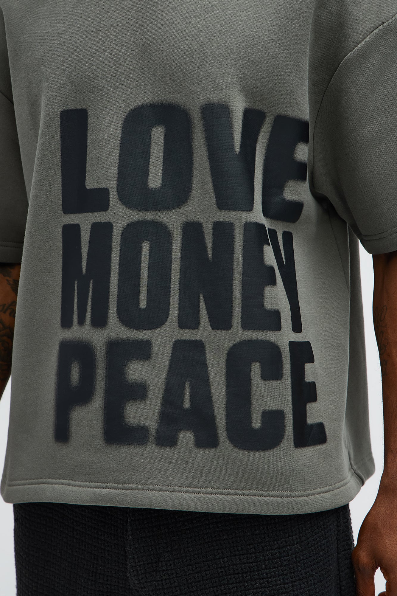 Tyson Oversized Spray Paint Short Sleeve Tee - Dark Grey - image 4
