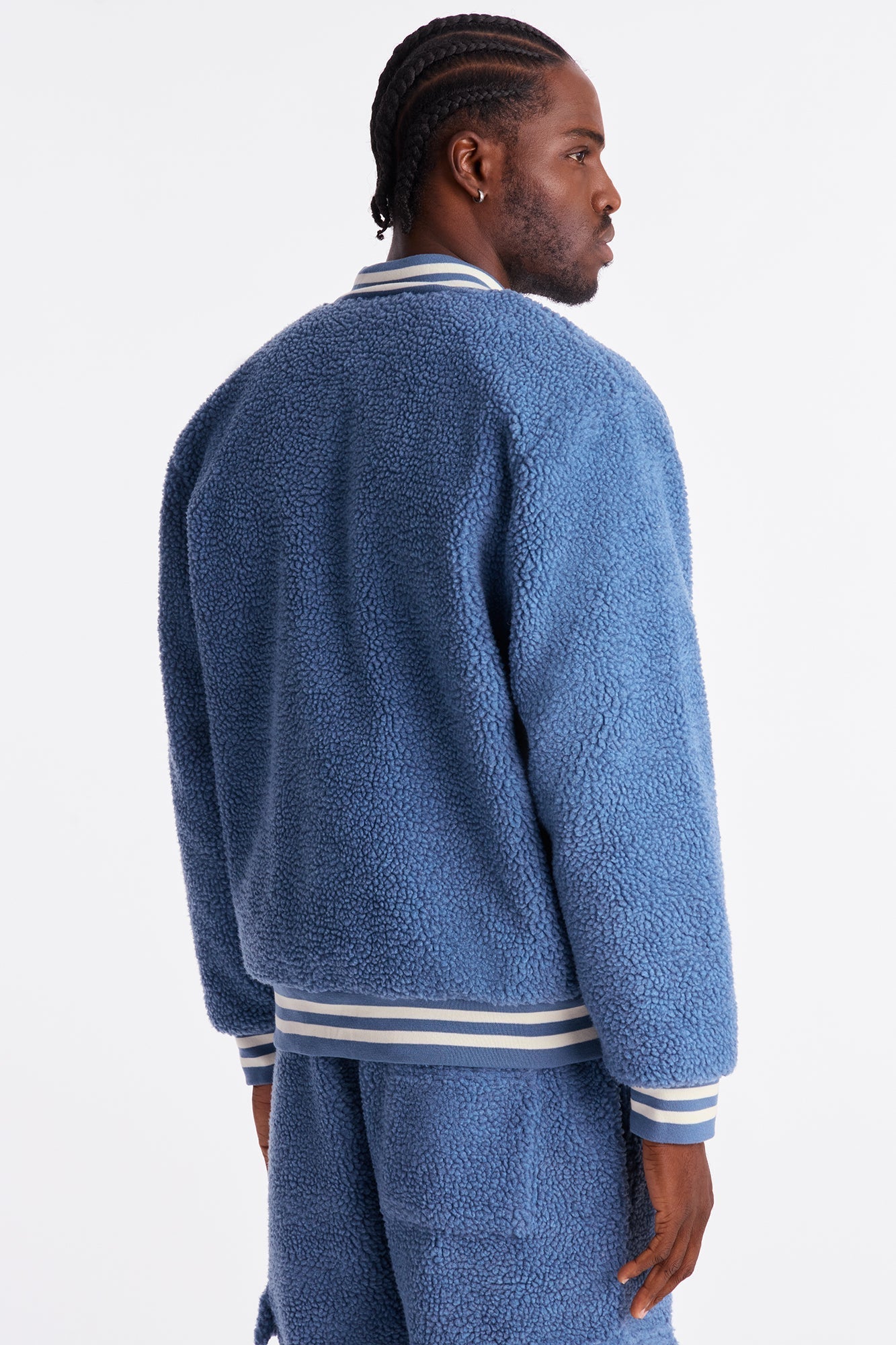 Teddy Varsity Sherpa Jacket - Light Blue - image 4