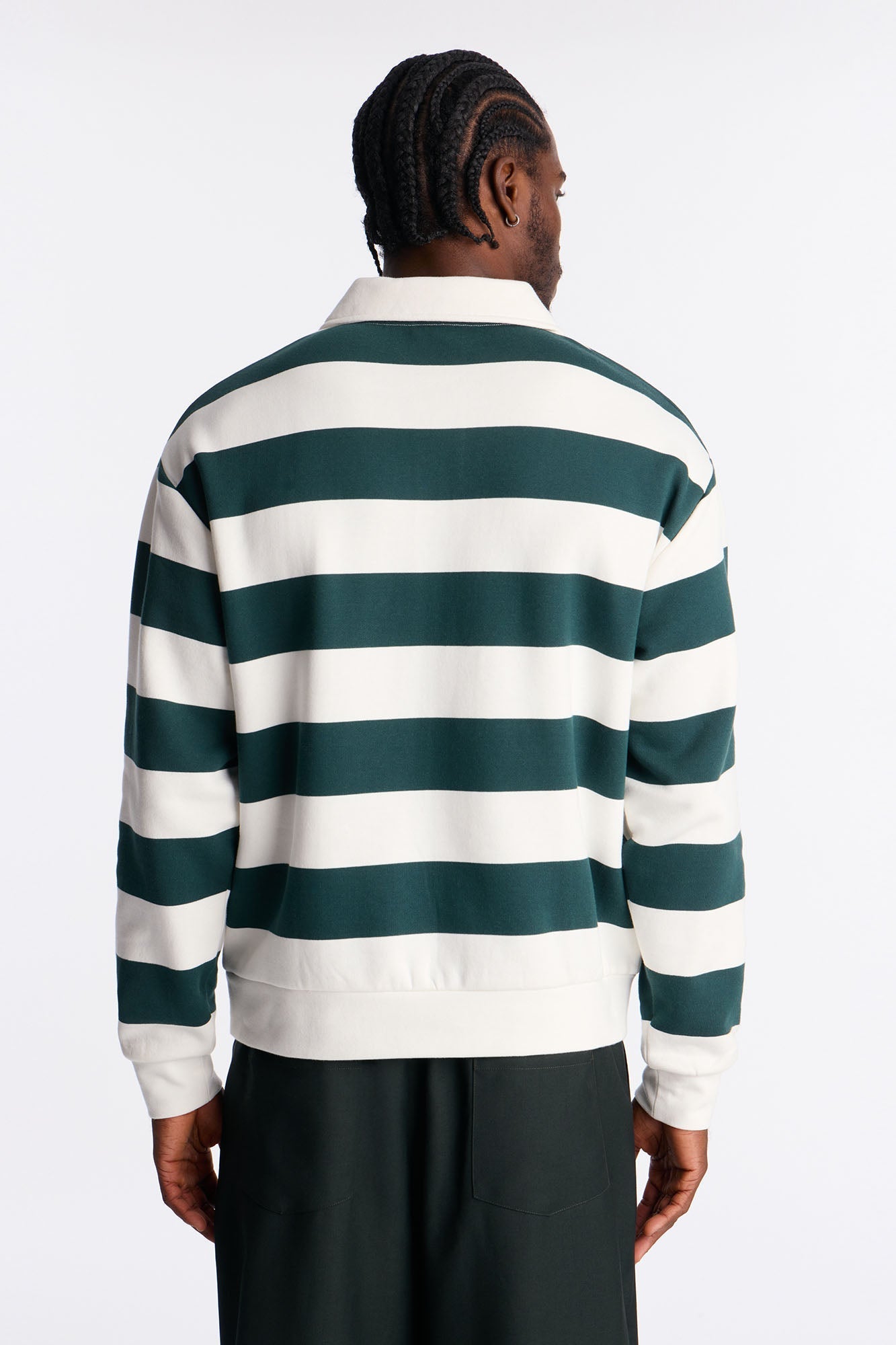 Racing Society Stripe Fleece Polo - Green - image 4