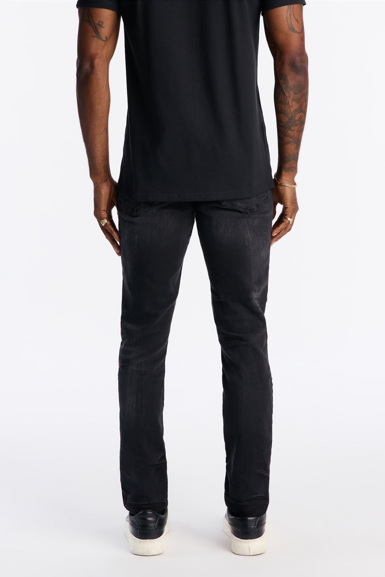 Skinny Distressed Garage Jeans - Black Wash - image 4