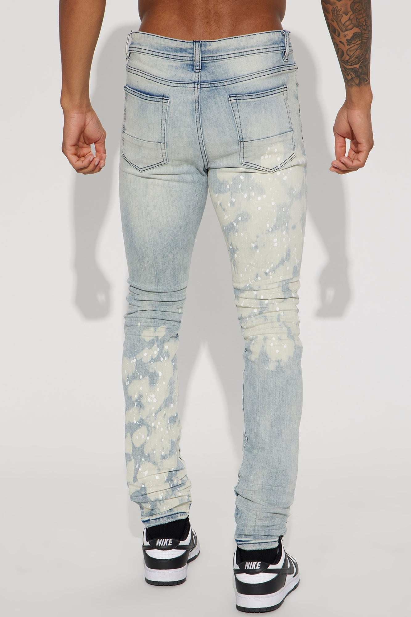 For It Paint Splattered Stacked Skinny Jeans - Light Wash - image 4