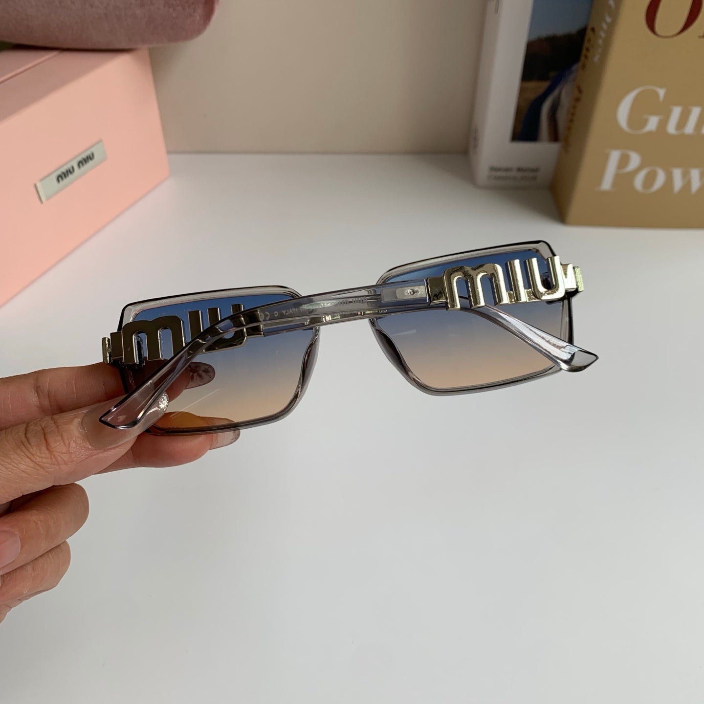 Miu Miu 2026 Acetate & Metal Square Frame Glasses — Women's Korean Style Eyewear