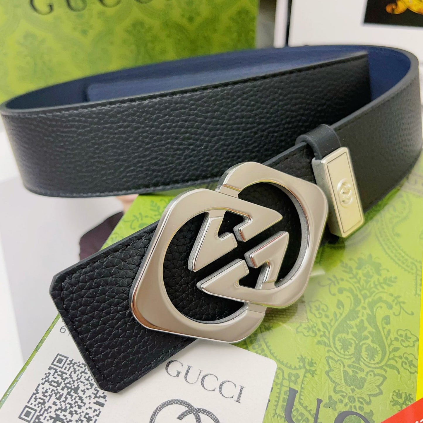 Gucci Men's Leather Belt — Bold GG Hardware Edition