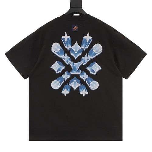Louis Vuitton SS26 Ice Blue Crystal 3D LV T-Shirt