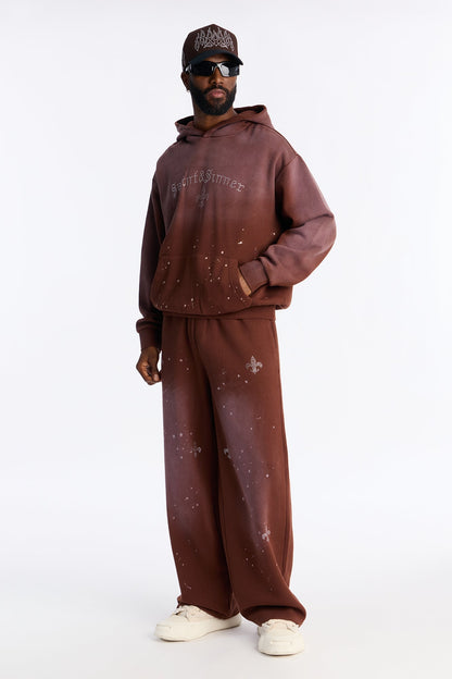 Saints And Sinners Distressed Hoodie - Brown - image 2