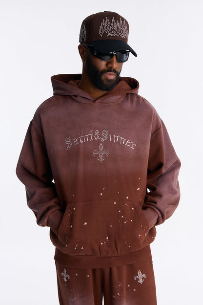 Saints And Sinners Distressed Hoodie - Brown - image 3