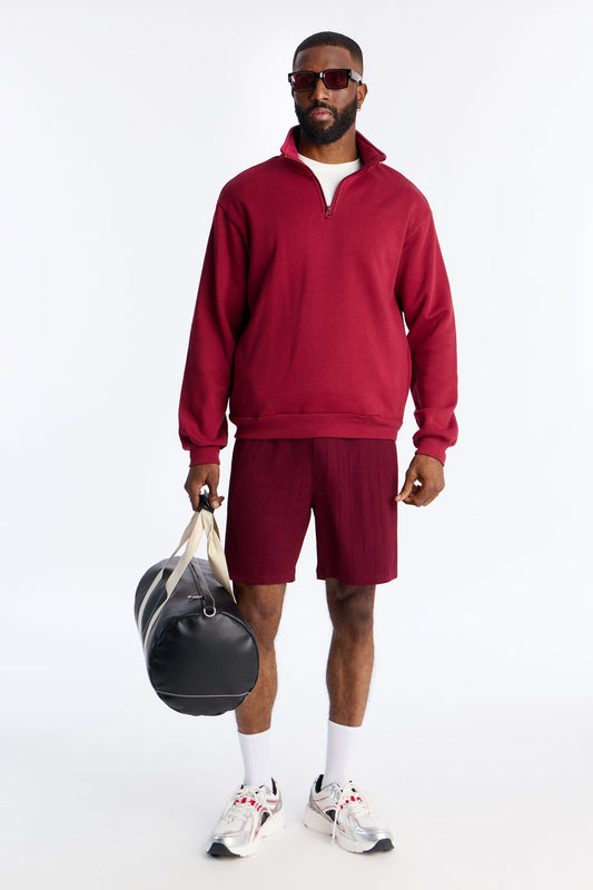 Built For Success Quarter Zip Sweatshirt - Burgundy - image 2