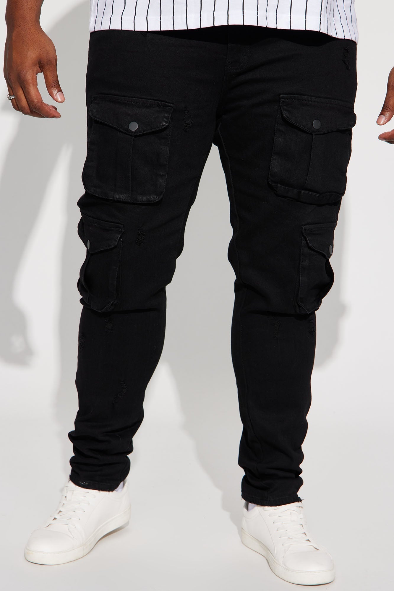 Dirty Ways Stacked Cargo Skinny Jeans - Black - image 2