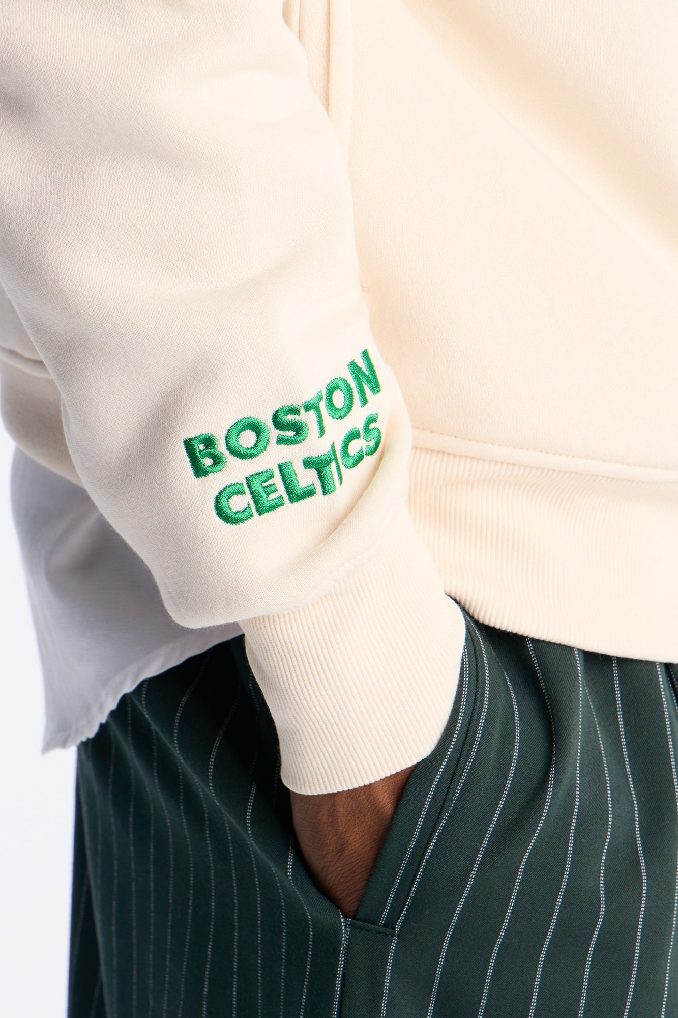 Celtics Embroidered Oversized Hoodie - Cream - image 4