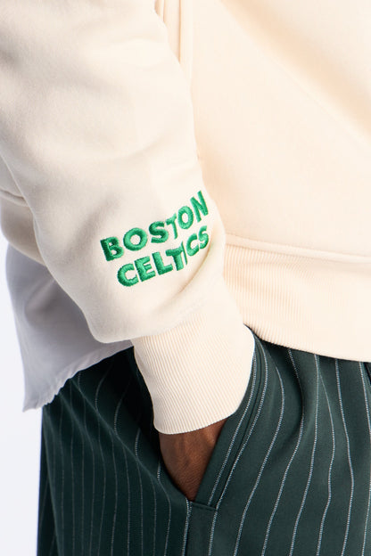 Celtics Embroidered Oversized Hoodie - Cream - image 4