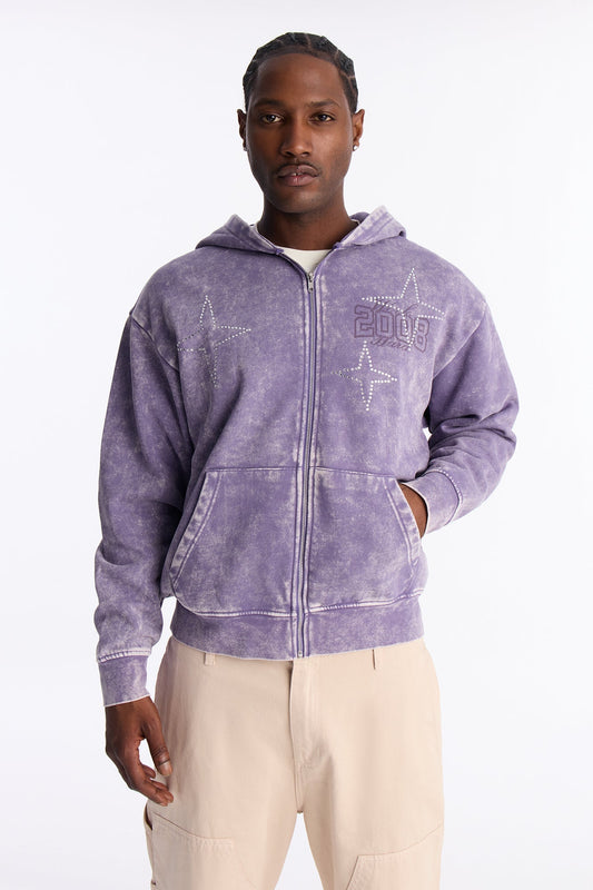 MVP Rhinestone Zip Hoodie - Lavender - image 1