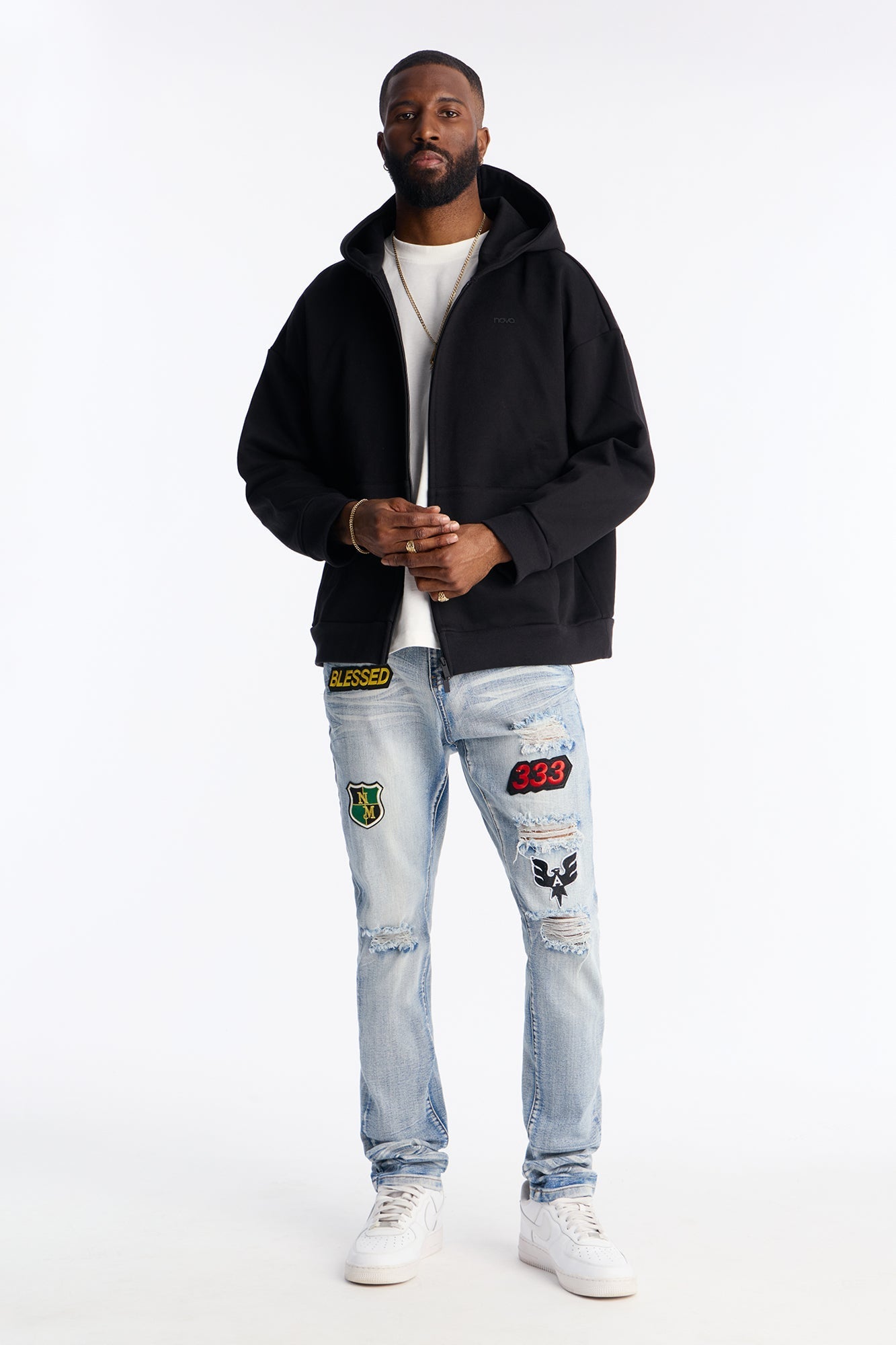 Stacked Skinny Urban Mend Jeans - Light Wash - image 2