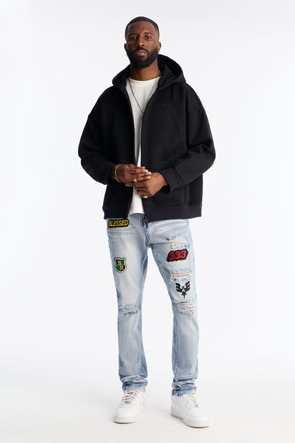 Stacked Skinny Urban Mend Jeans - Light Wash - image 2