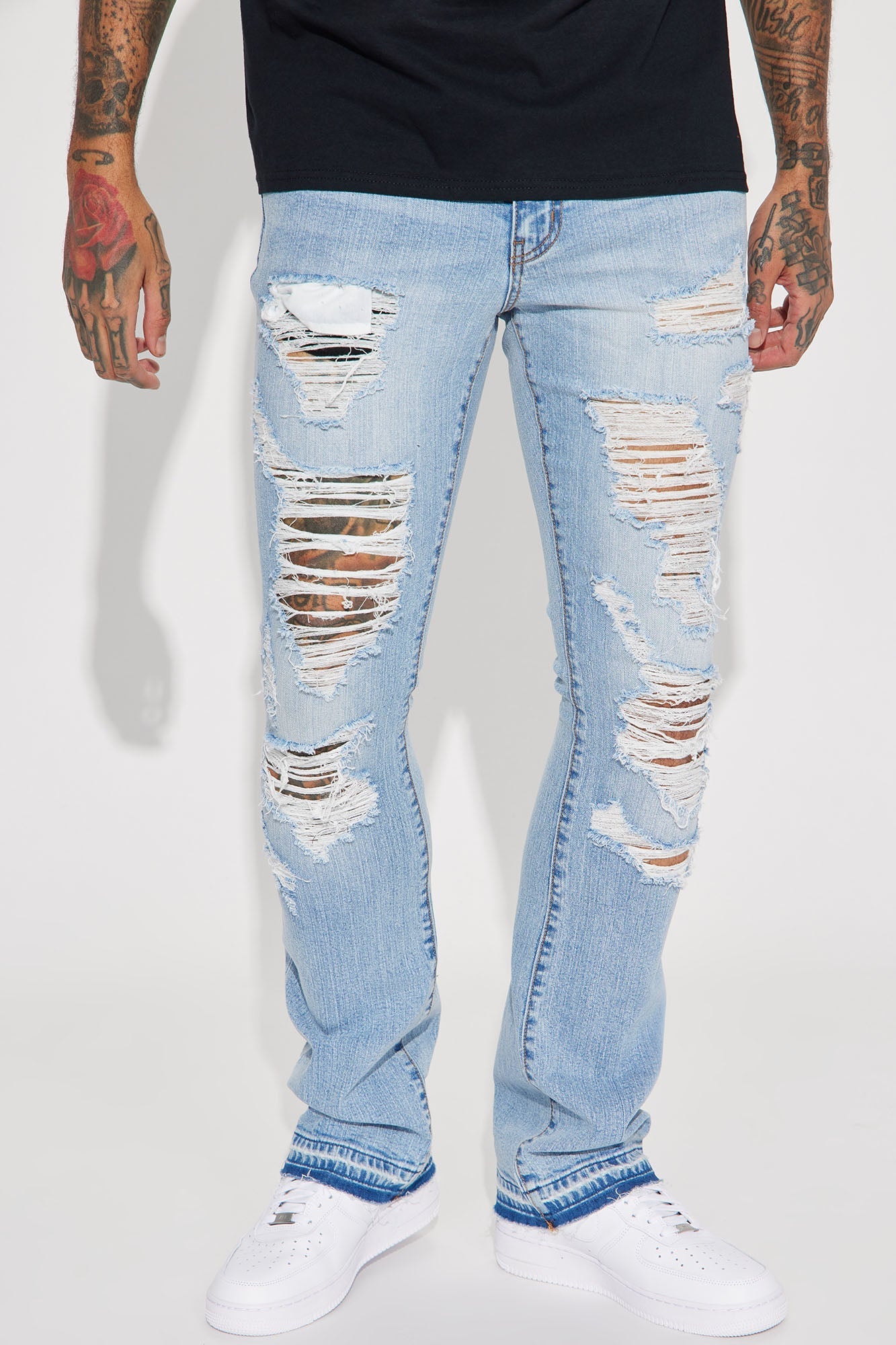 Innovative Stacked Skinny Flare Jeans - Medium Wash - image 1