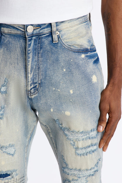 Stacked Skinny Flare Distressed Me Out Jean - Light Wash - image 3