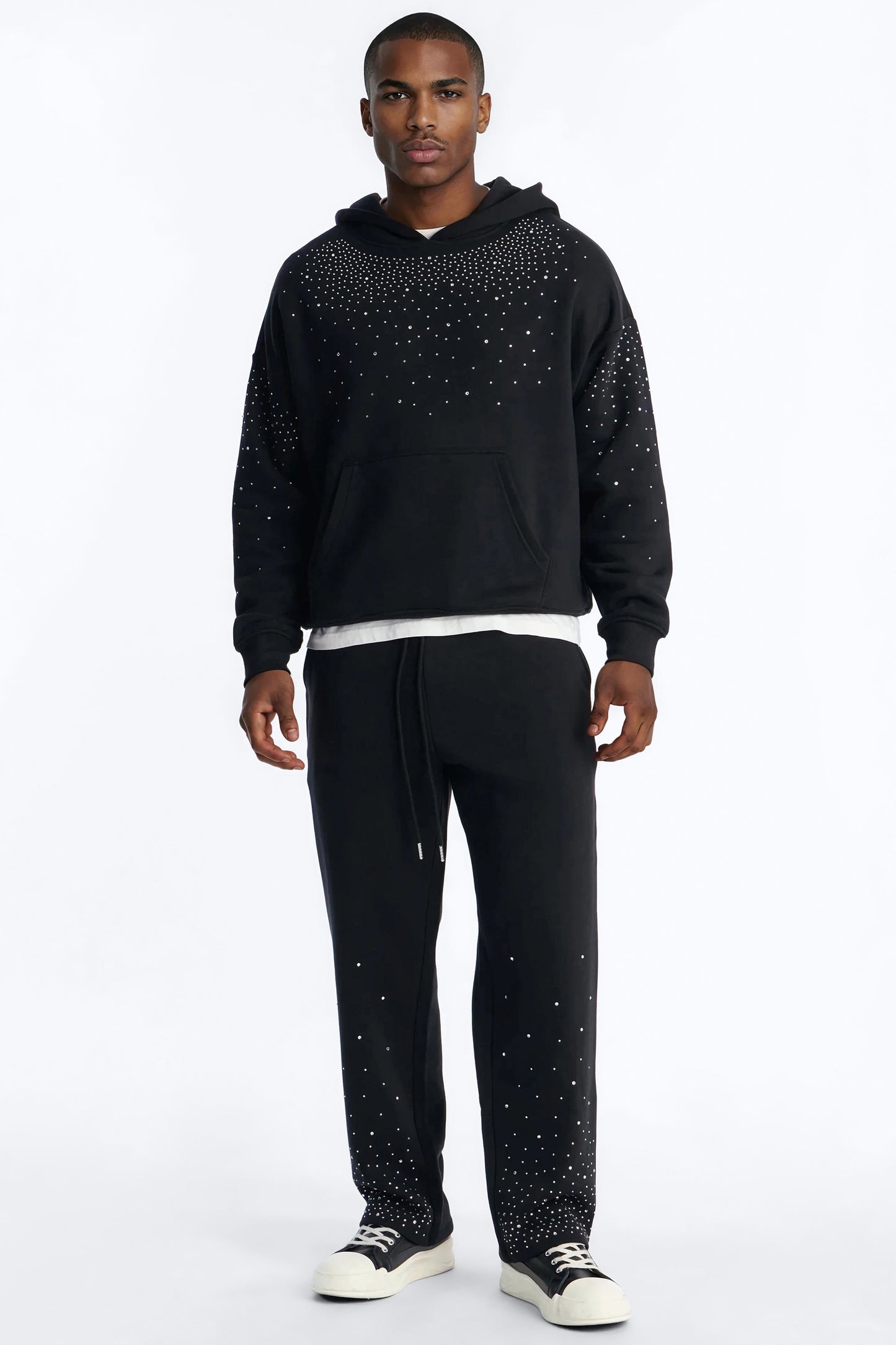 Dime Rhinestone Pearl Oversized Hoodie - Black - image 2
