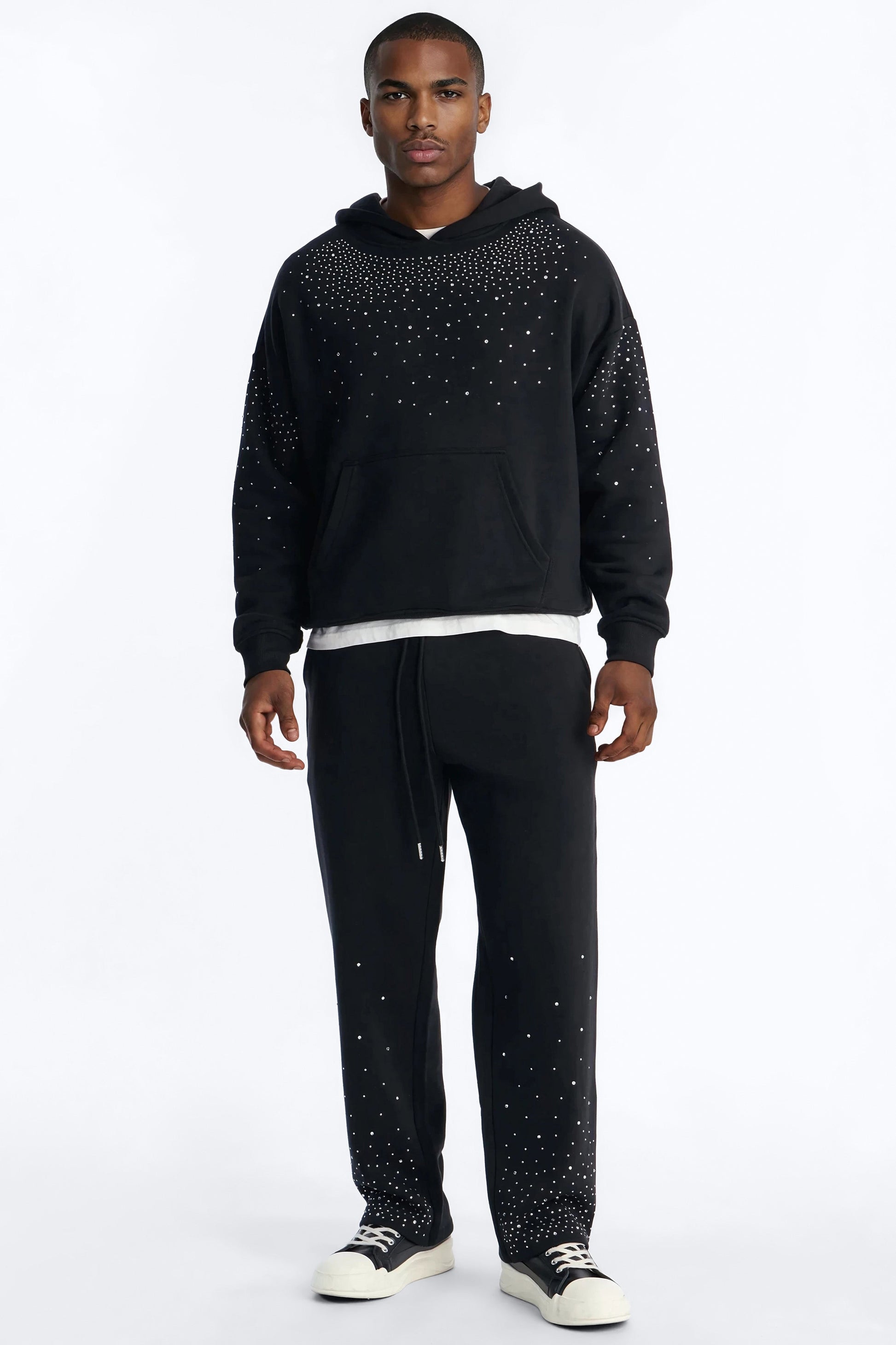 Dime Rhinestone Pearl Oversized Hoodie - Black - image 2