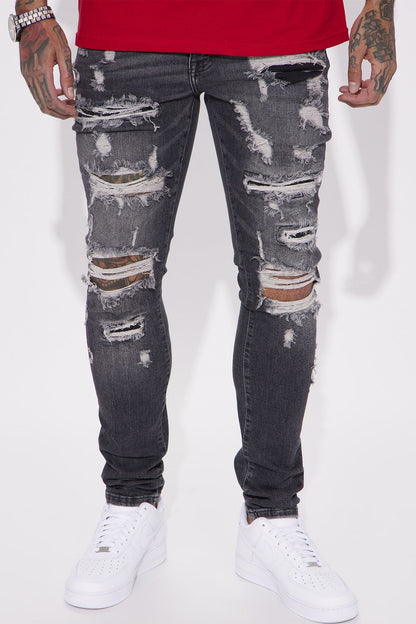 Ready To Unwind Stacked Skinny Jeans - Black Wash - image 1