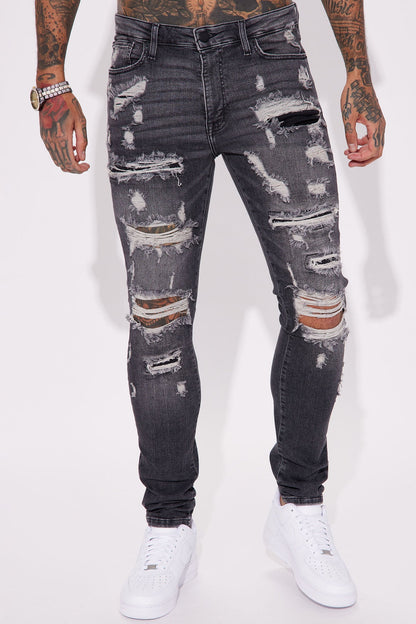 Ready To Unwind Stacked Skinny Jeans - Black Wash - image 4