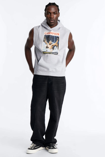 Muhammad Ali Muscle Hoodie - Heather Grey - image 2