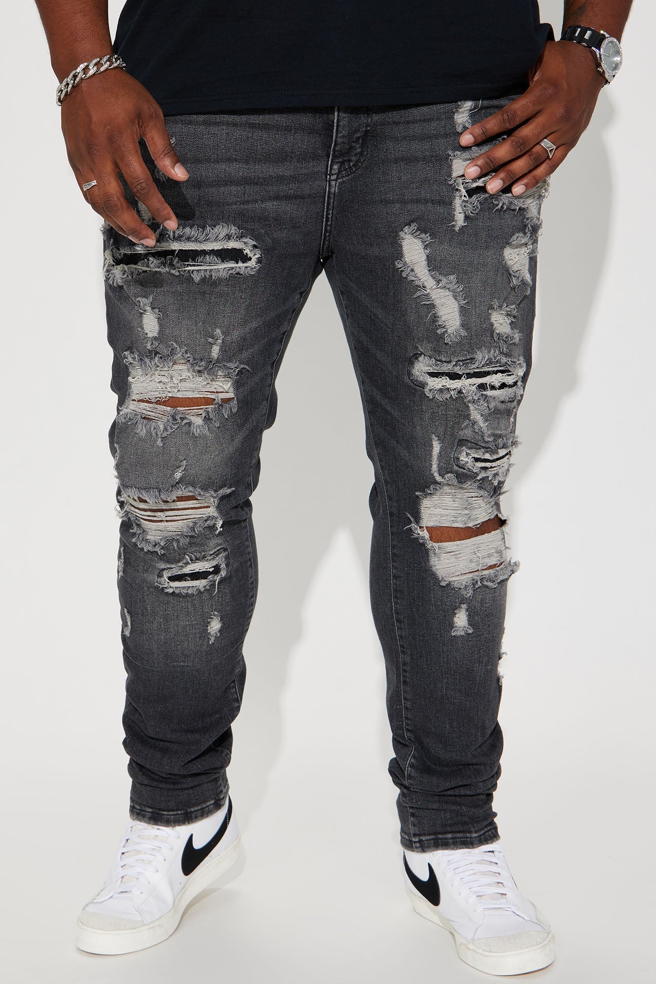 Ready To Unwind Stacked Skinny Jeans - Black Wash - image 2