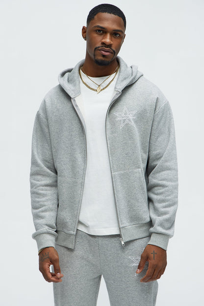 Aim For The Stars Zip Hoodie - Grey - image 1
