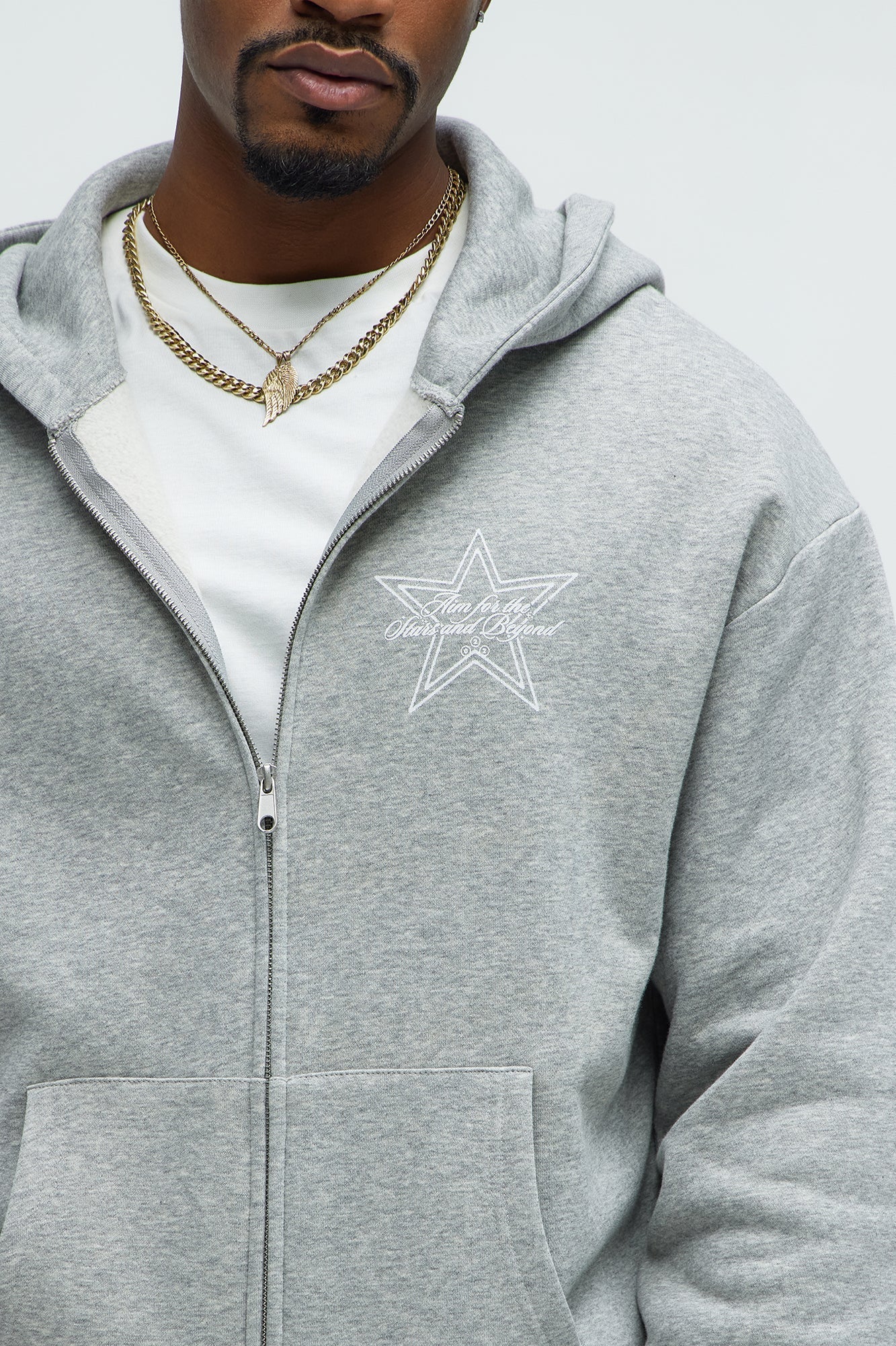 Aim For The Stars Zip Hoodie - Grey - image 4