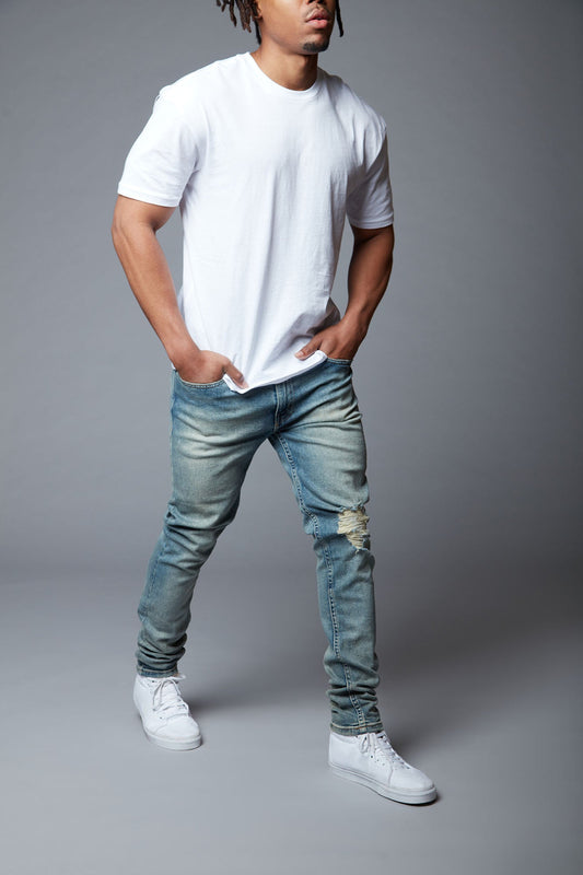Take No L's Skinny Jean - Vintage Blue Wash - image 1