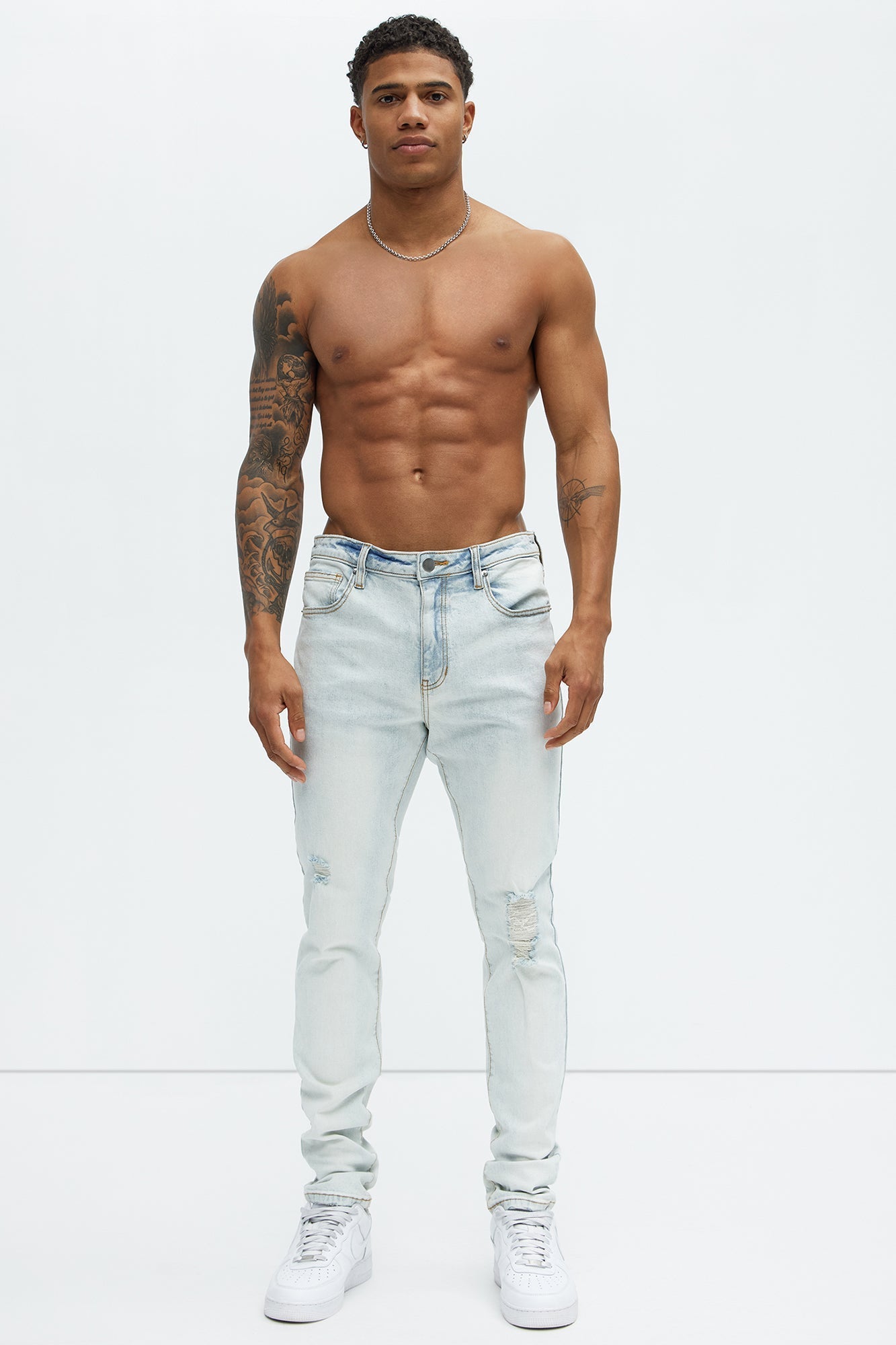 Take No L's Stacked Skinny Jeans - Light Blue Wash - image 2