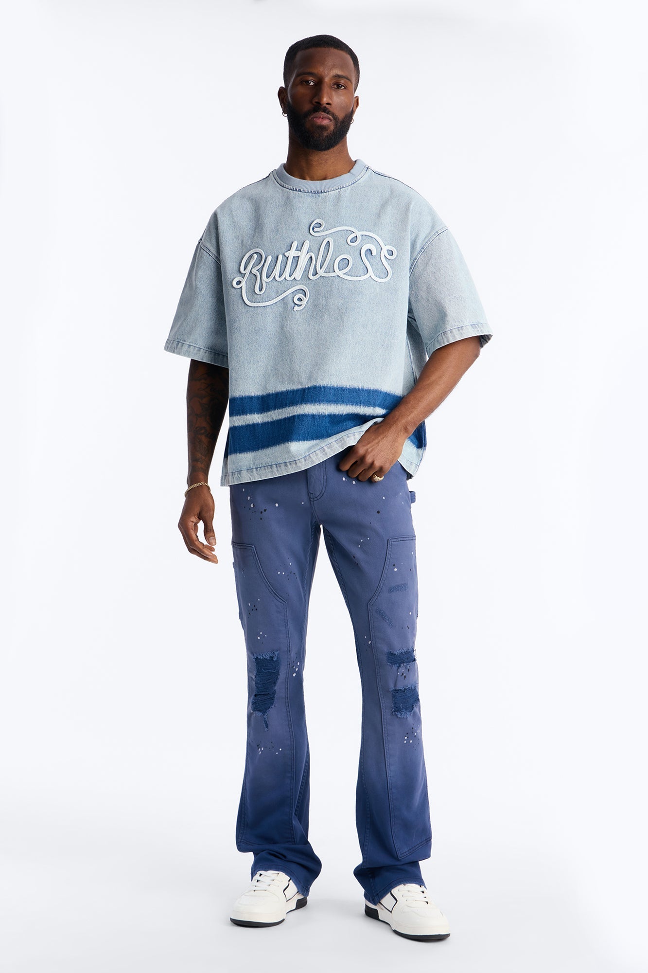 Stacked Skinny Flare Old Painters Carpenter Jean - Navy - image 2