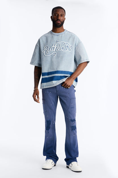 Stacked Skinny Flare Old Painters Carpenter Jean - Navy - image 2