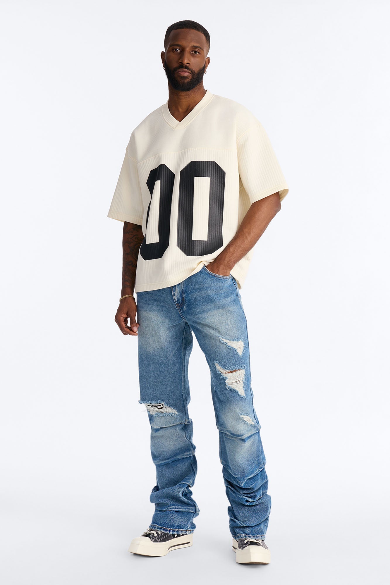 Straight Down The Street Ripped Jeans - Medium Blue Wash - image 2