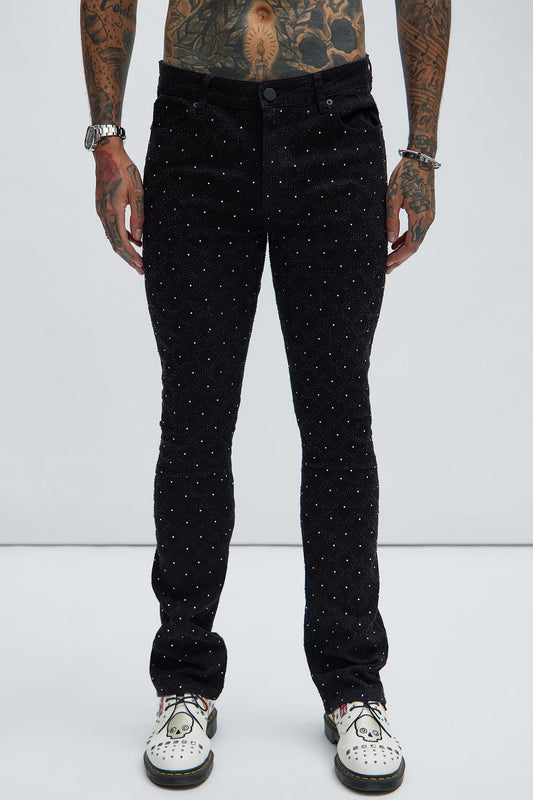 I Be Jeweled Stacked Skinny Flare Jeans - Black - image 1