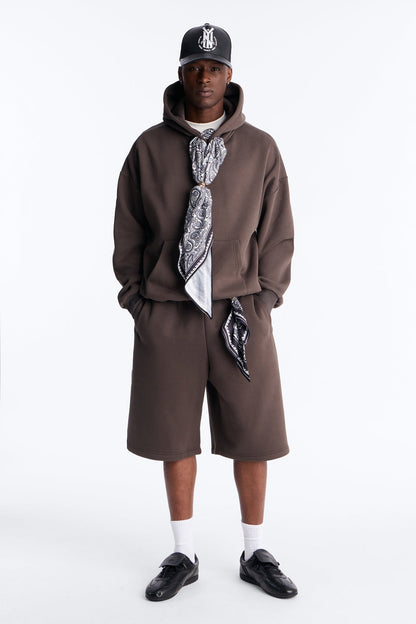 Oversized Bandana Scarf Duo Hoodie - Brown - image 2
