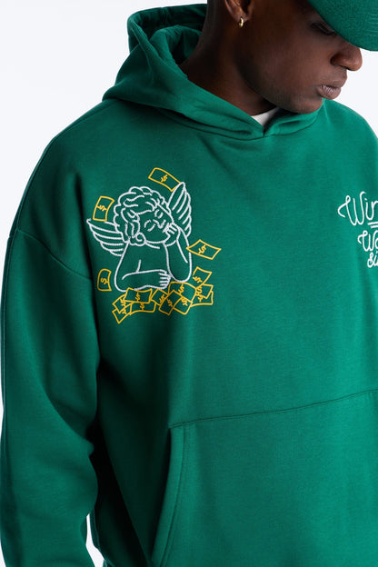 Paper Chaser Chain Stitch Oversized Hoodie - Green - image 3