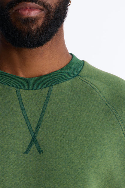 Washed Raw Edge Oversized Tee - Green - image 3