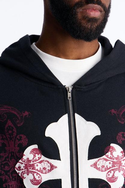 Pick Up Your Cross Patch Zip Hoodie - Black - image 4