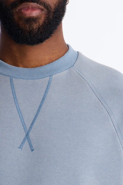 Washed Raw Edge Oversized Tee - Slate Blue - image 3