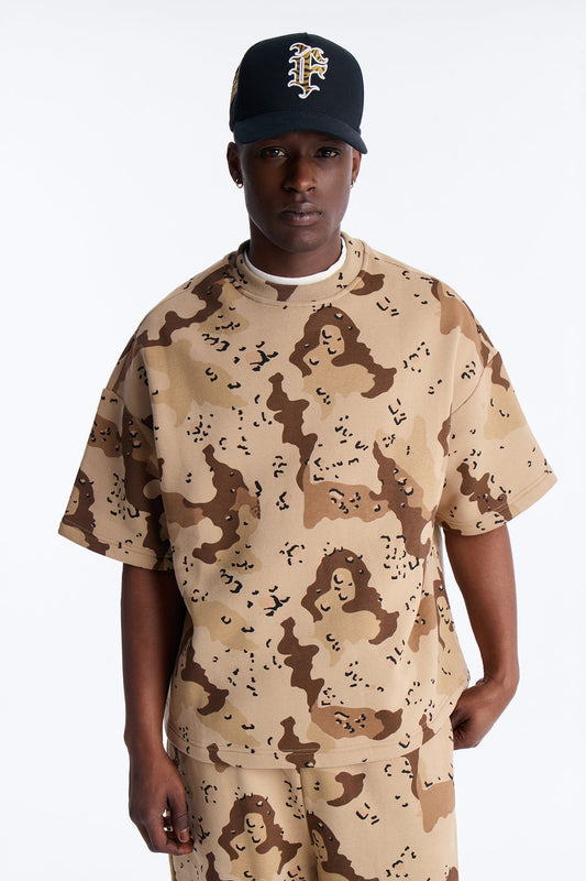 Oversized Time Warp Camo Short Sleeve Fleece Tee - Camouflage - image 1